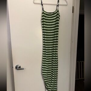 Current Mood green black striped dress